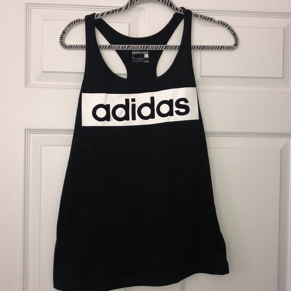 Adidas Logo black workout tank top